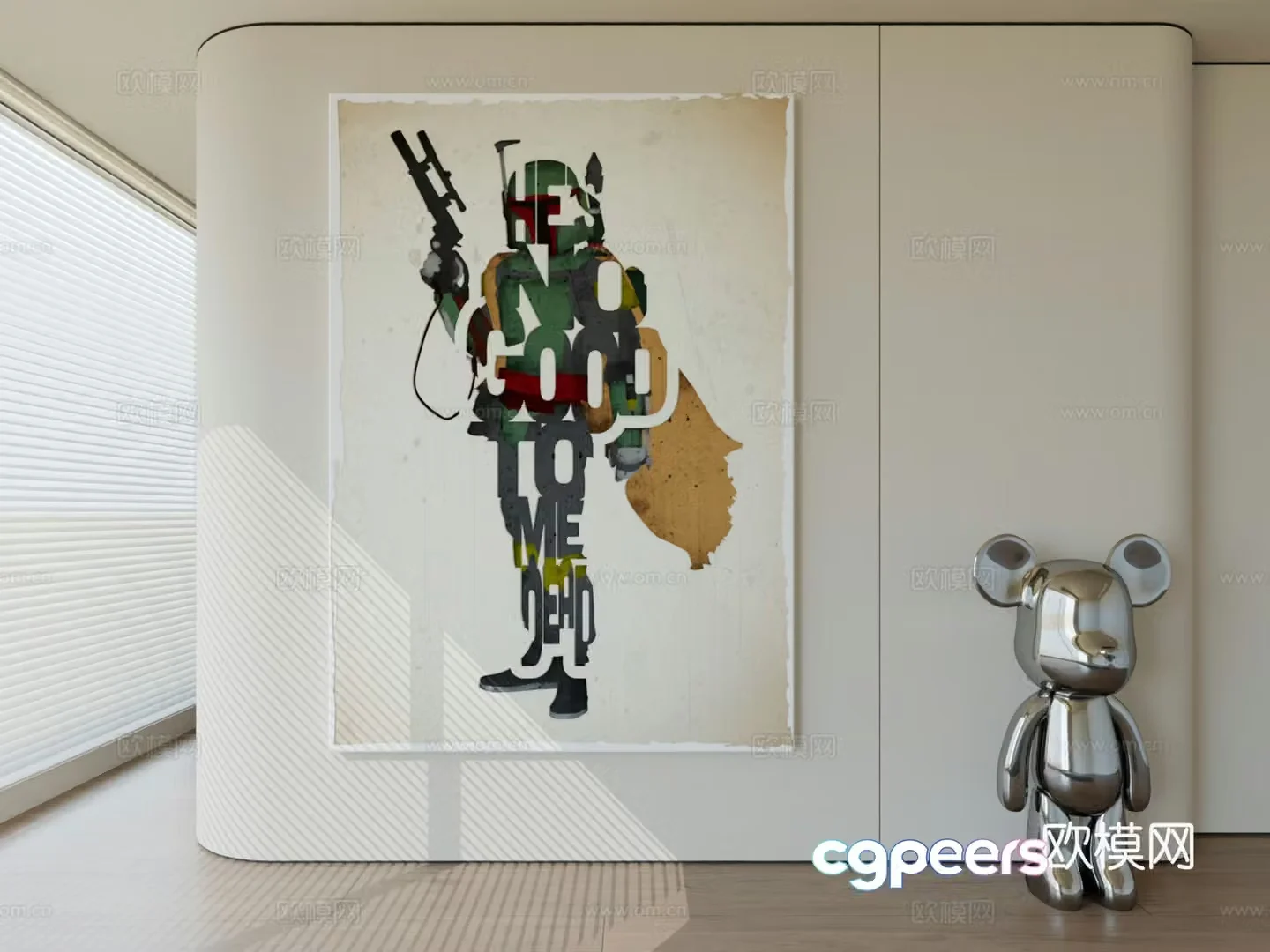 Modern minimalist hanging painting abstract art hanging painting 3d model