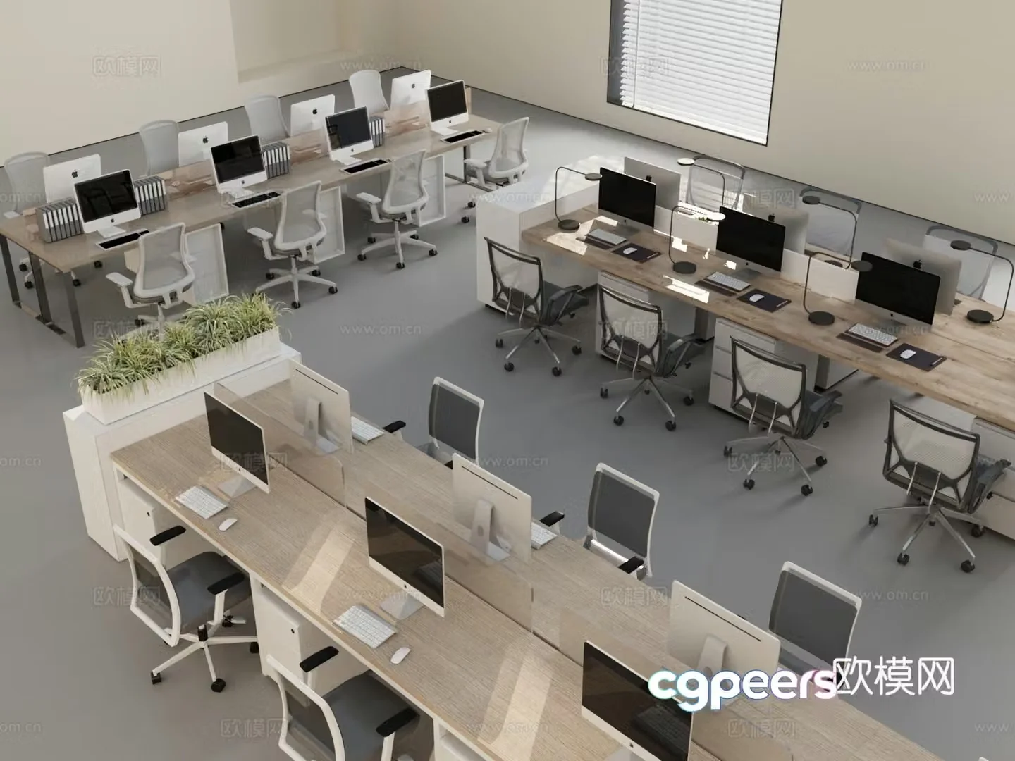 Modern other office space Modern office desk and chair combination Desktop office supplies Office desk 3D model