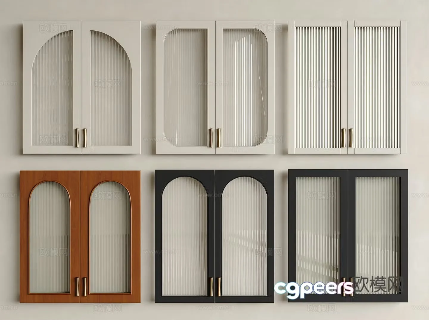 French old cabinet door glass cabinet door Changhong glass cabinet door French glass cabinet door Middle style 3D model