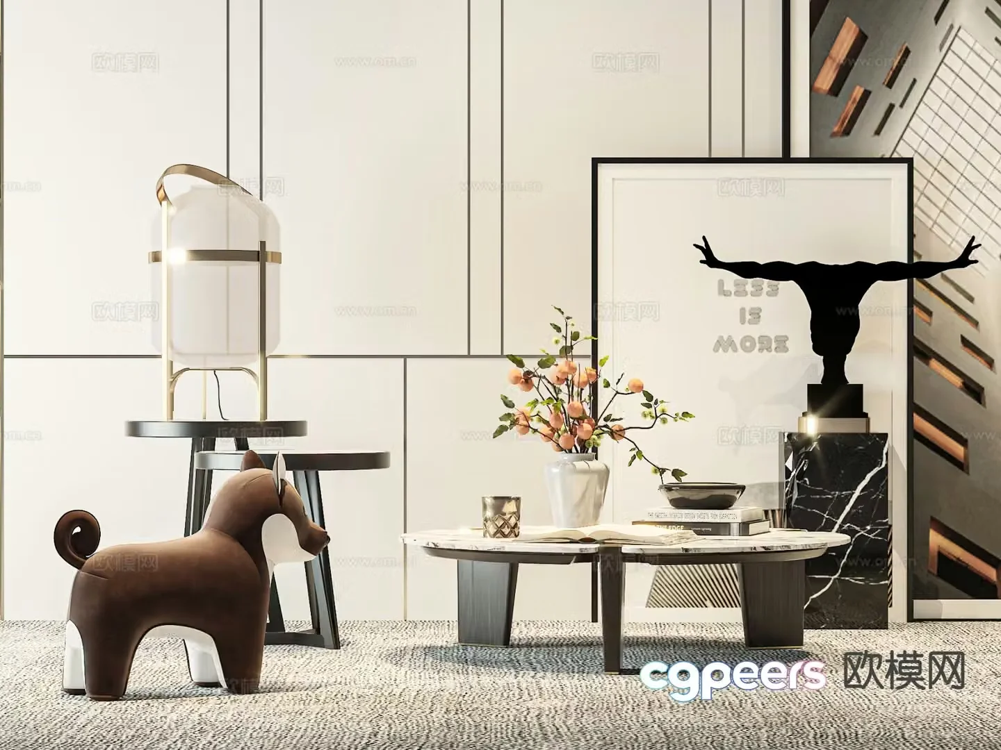 Light luxury coffee table mother-in-law coffee table 3d model
