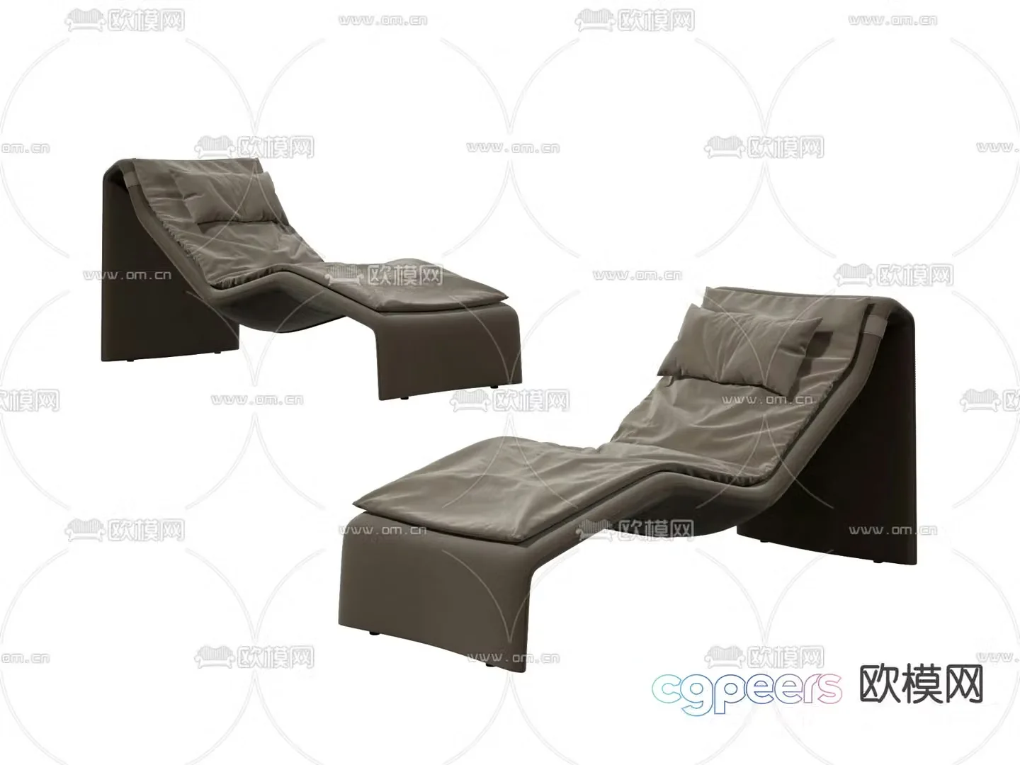 Fabric leisure lounge chair 3d model