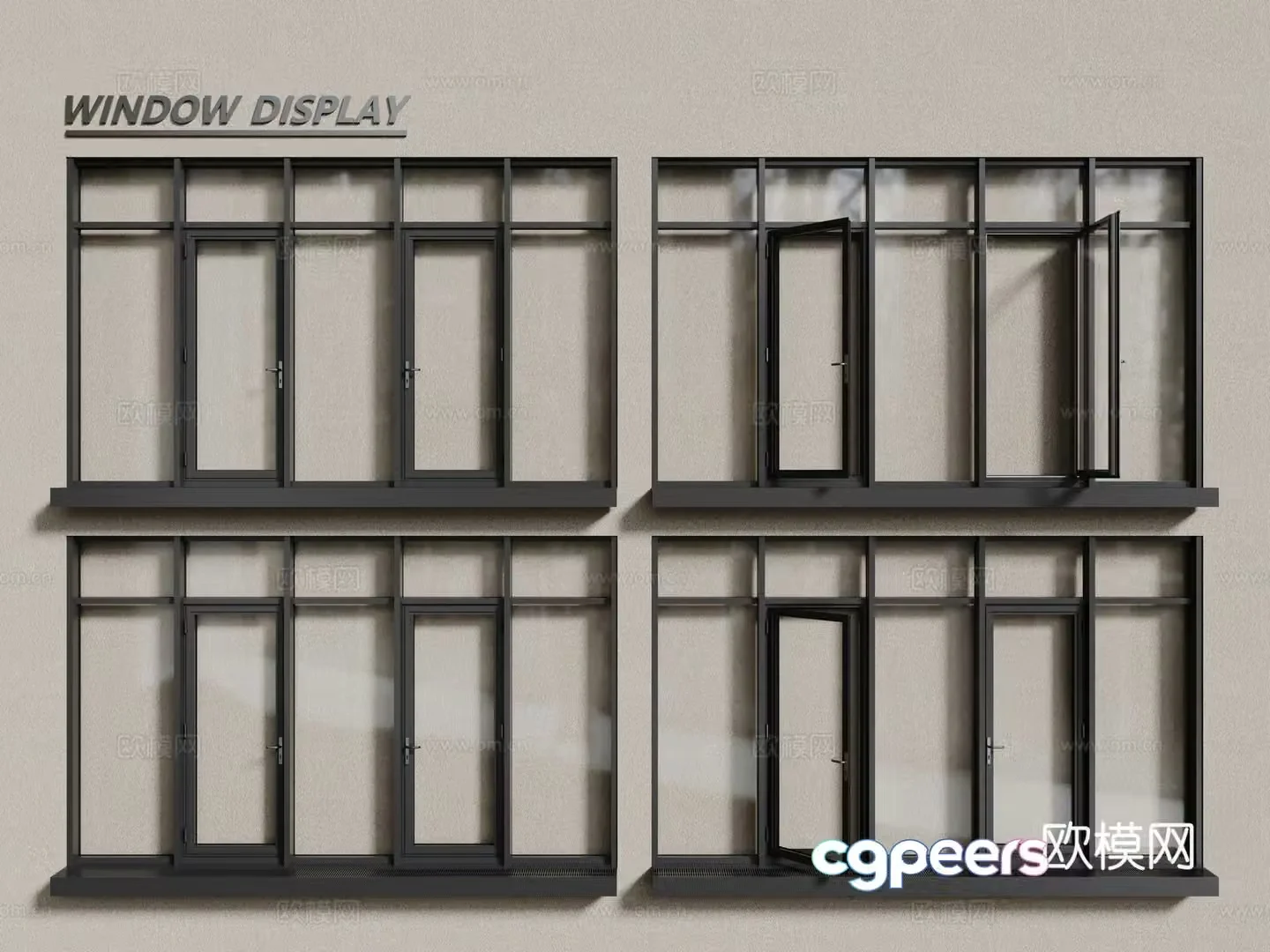 Aluminum alloy windows casement windows floor-to-ceiling windows 3d model