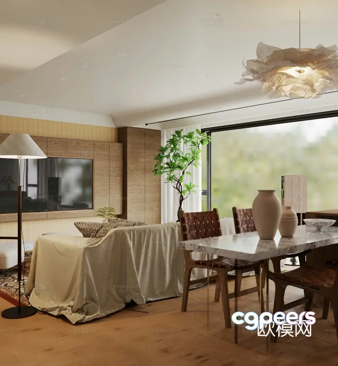 Waviva Home Living Room Living Dining Room Living Room Living Room Sofa Coffee Table Combination 3D Model