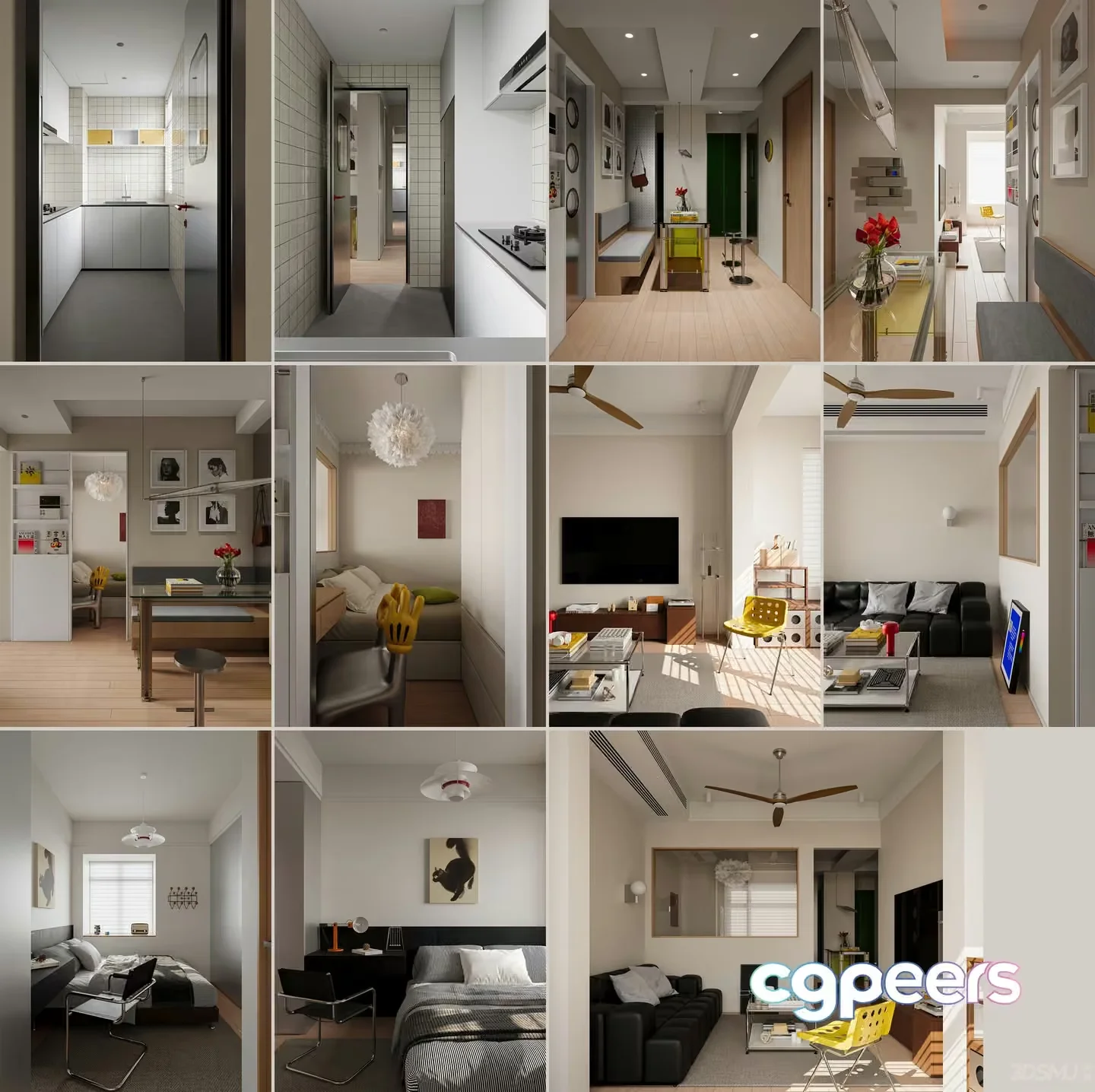 Modern Apartment Interior 3D Model – 342 – VRAY Render