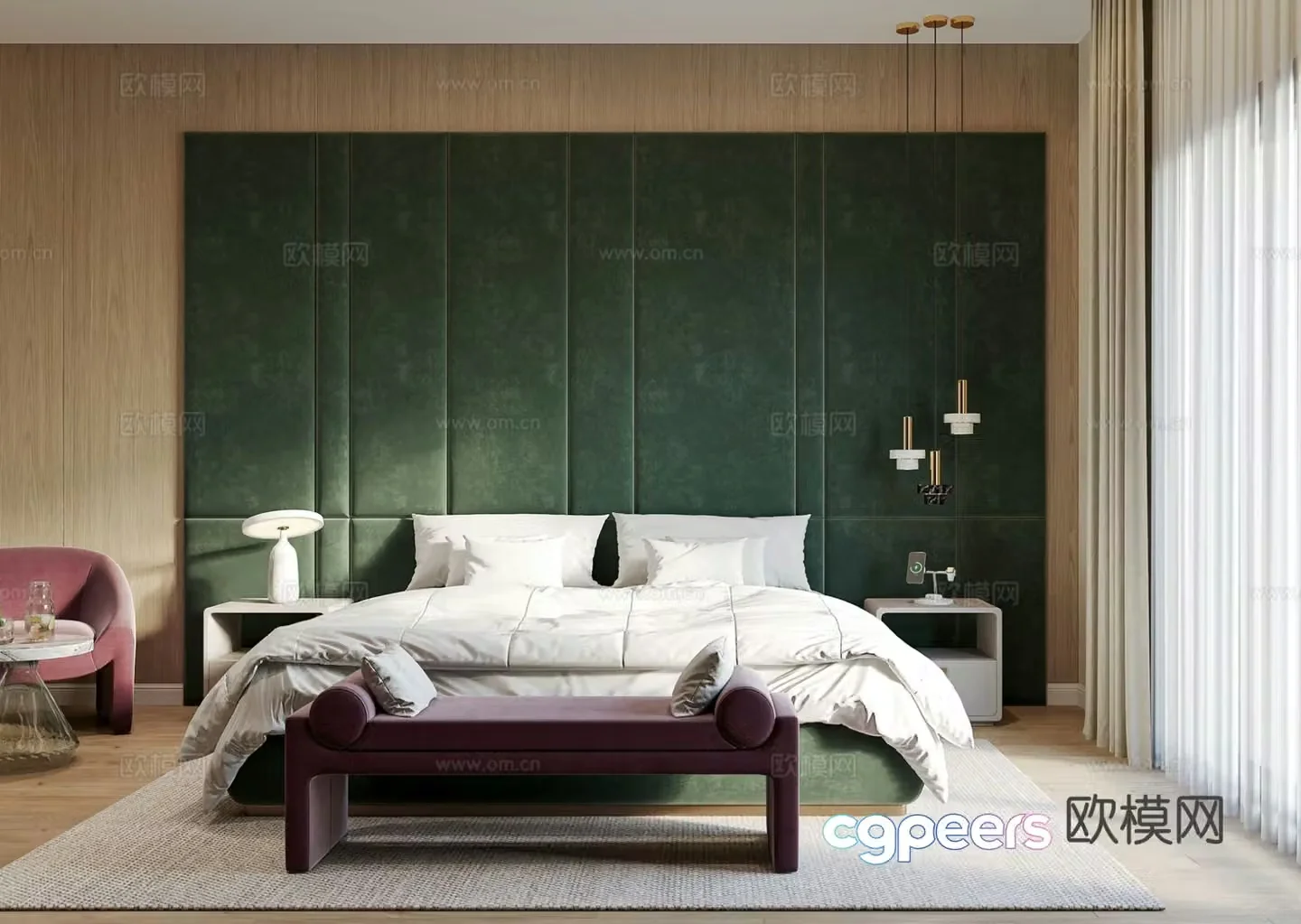 Modern bedroom master bedroom 3d model