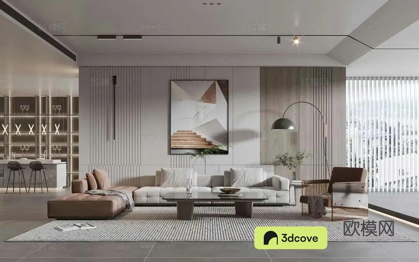 Modern living room modern sofa coffee table combination modern background wall