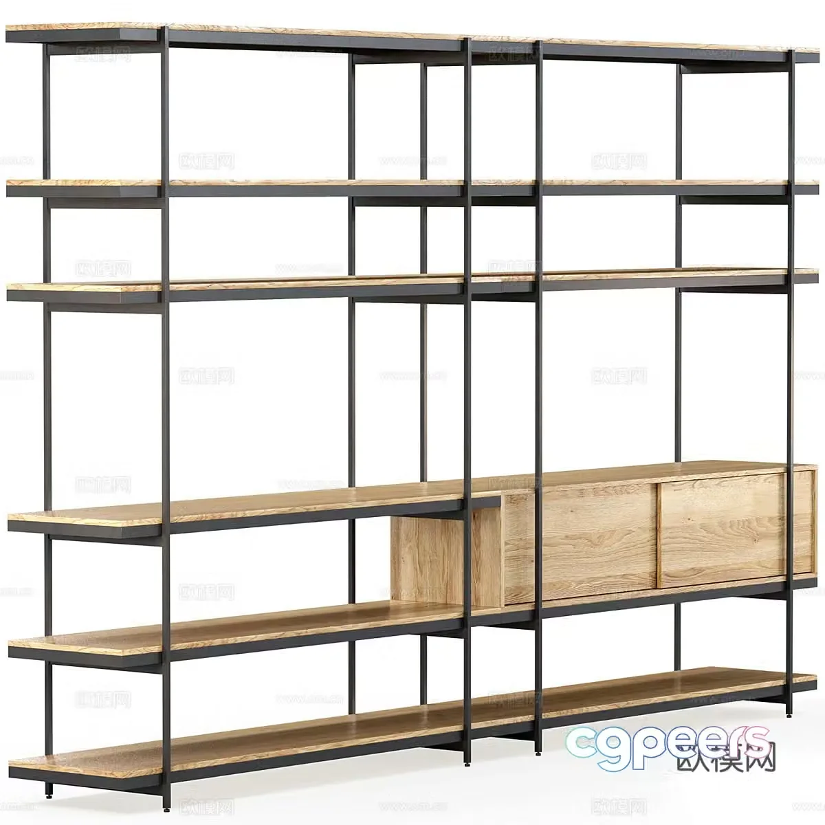Modern shelf display shelf bookshelf 3d model