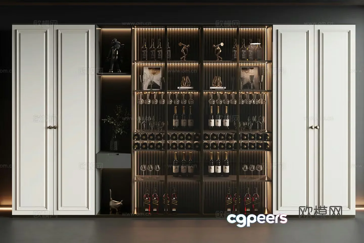 French wine cabinet 3D model