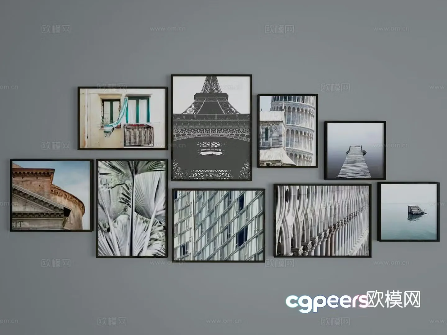 Modern architectural painting decorative painting 3d model