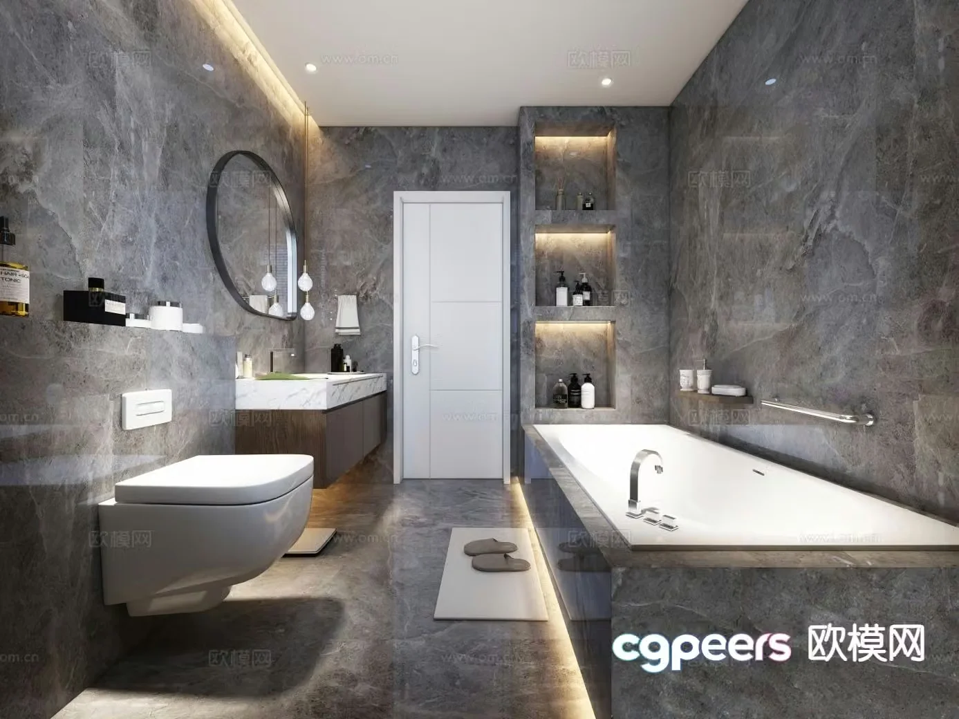 Modern bathroom bathroom toilet 3d model