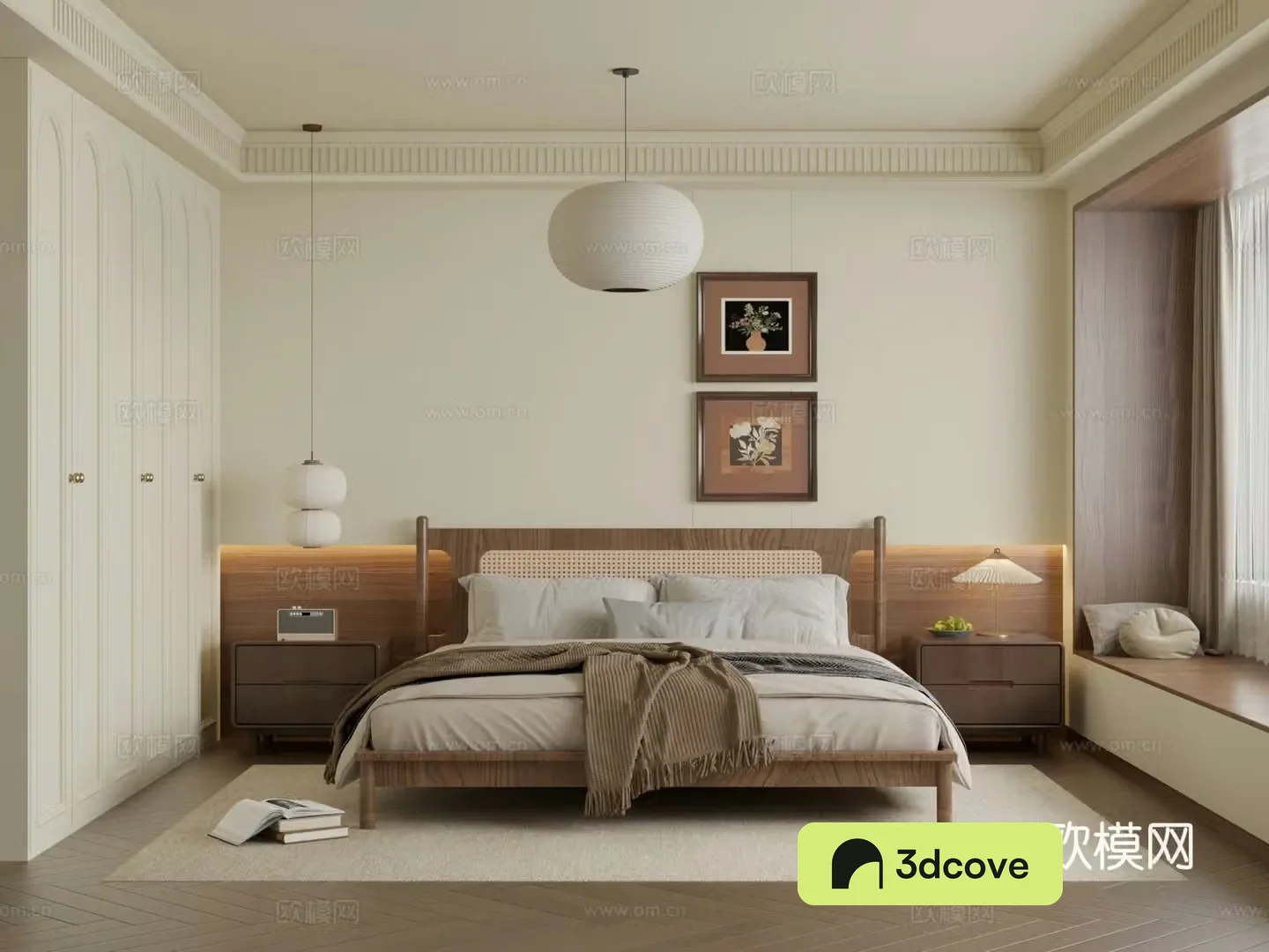 Middle style bedroom master bedroom 3D model
