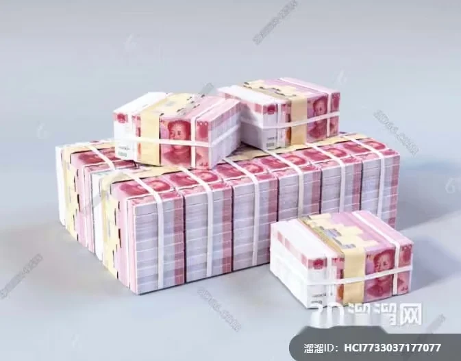 Money Stacks 3D Model – 16680 – VRAY Render