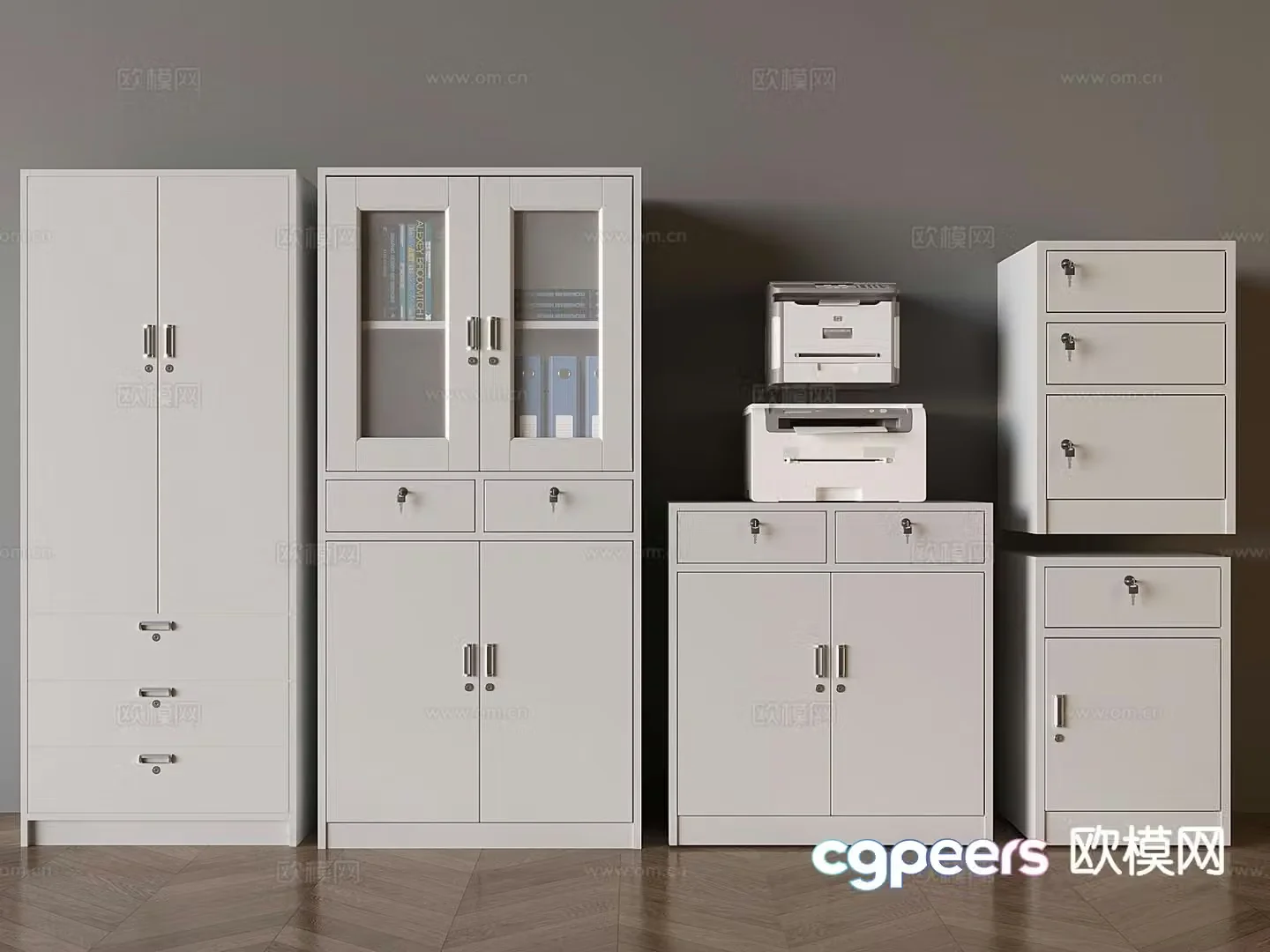 Modern office filing cabinet 3d model