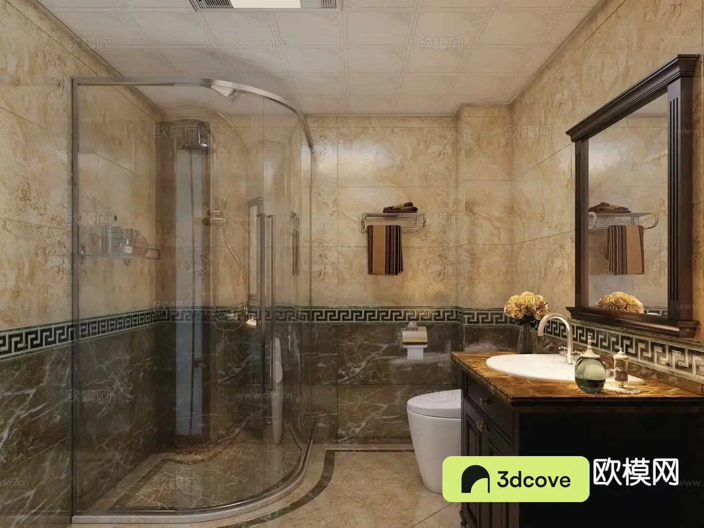 European style bathroom toilet