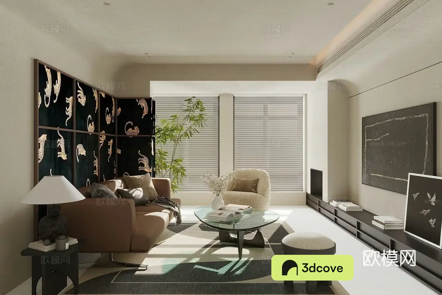 Middle-aged living room 3d model