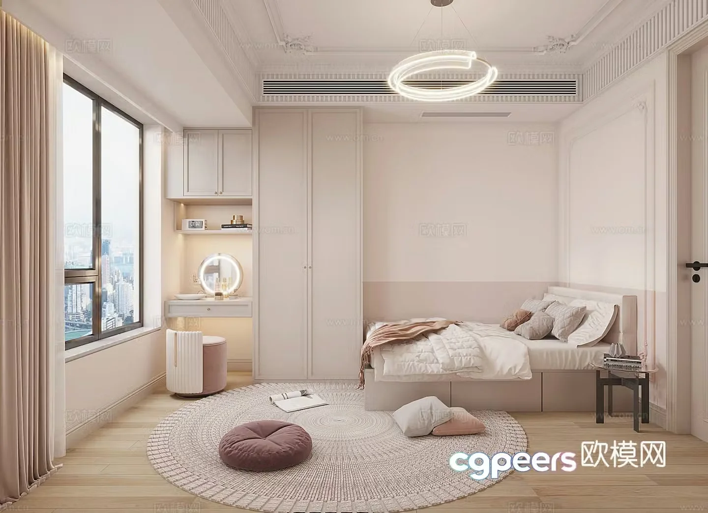 American children’s room girl’s room 3d model