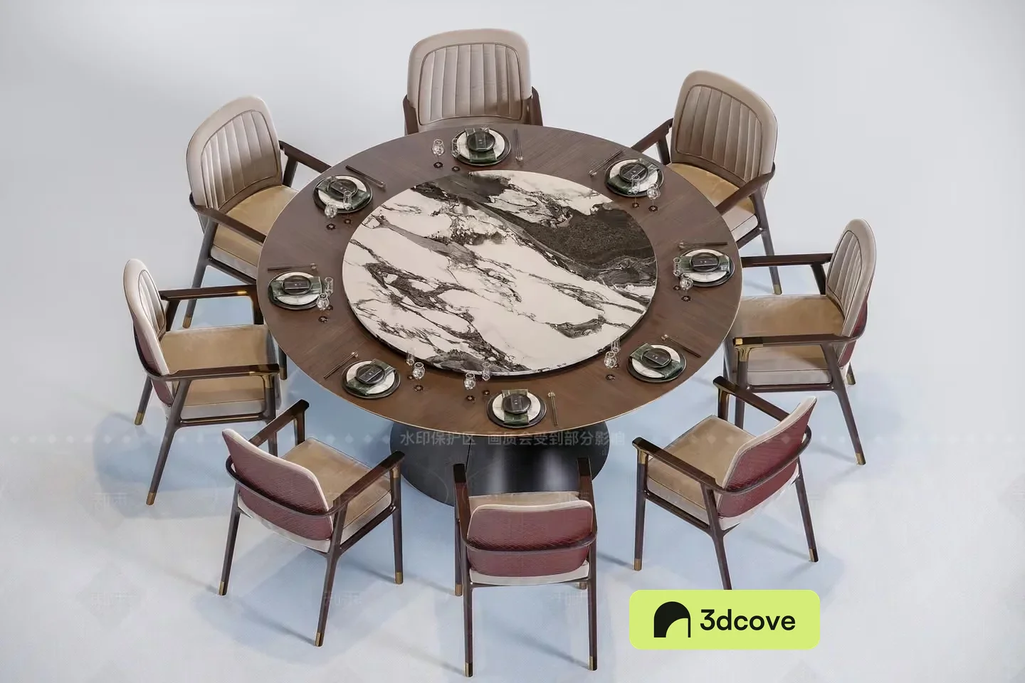 This Image Features A Round Dining Table