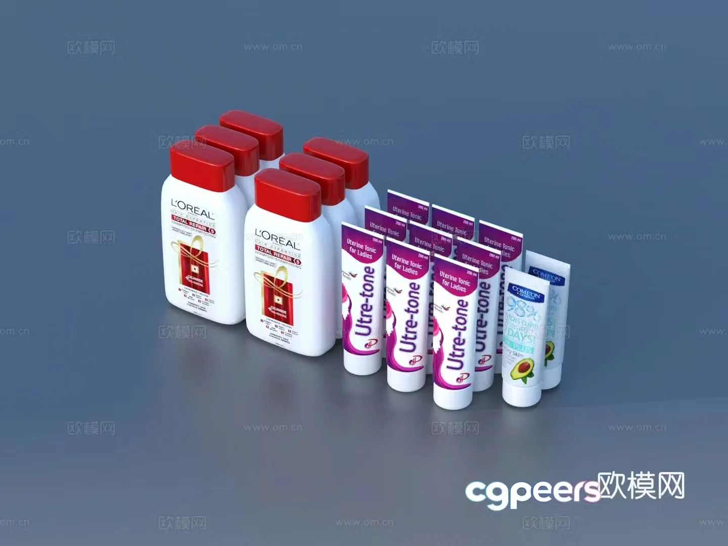 Cosmetics Shampoo Shower Wash Conditioner 3D Model