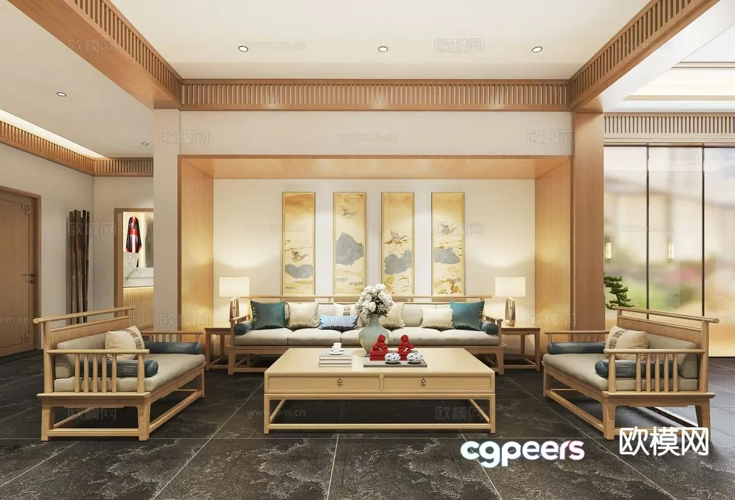New Chinese style living room 3d model