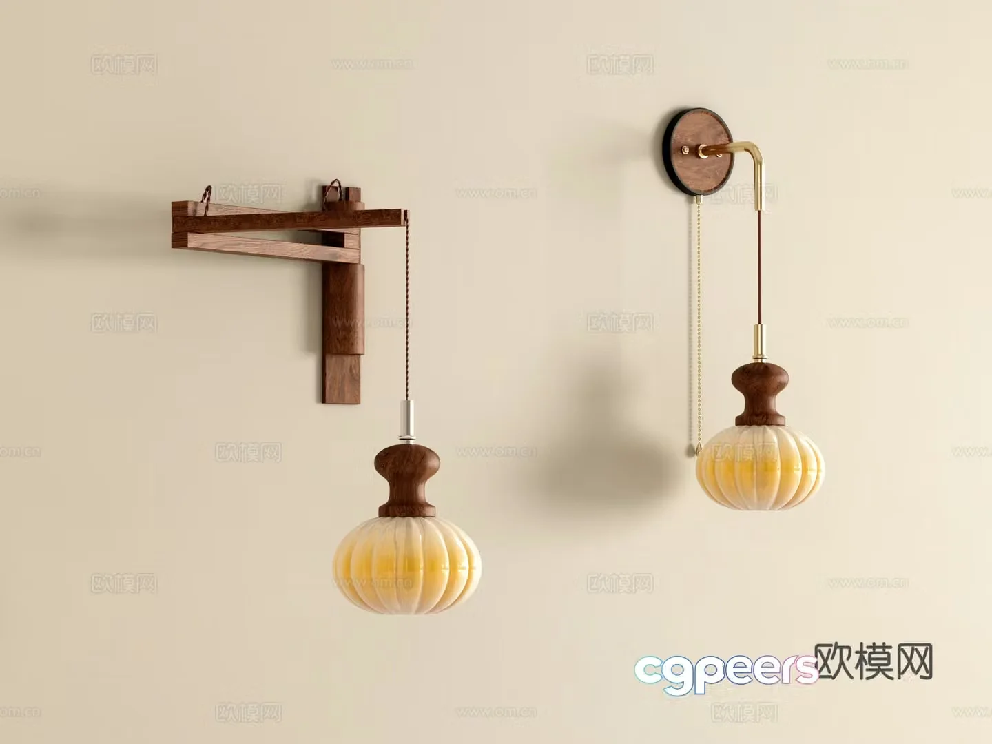 Medieval style pumpkin wall lamp 3d model