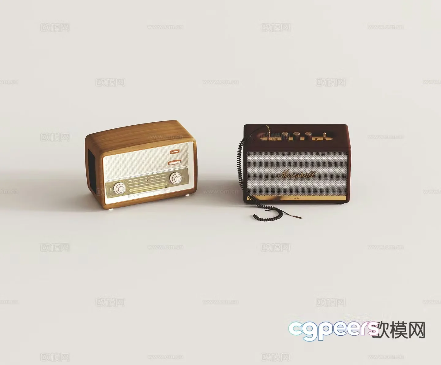 retro radio audio subwoofer 3d model