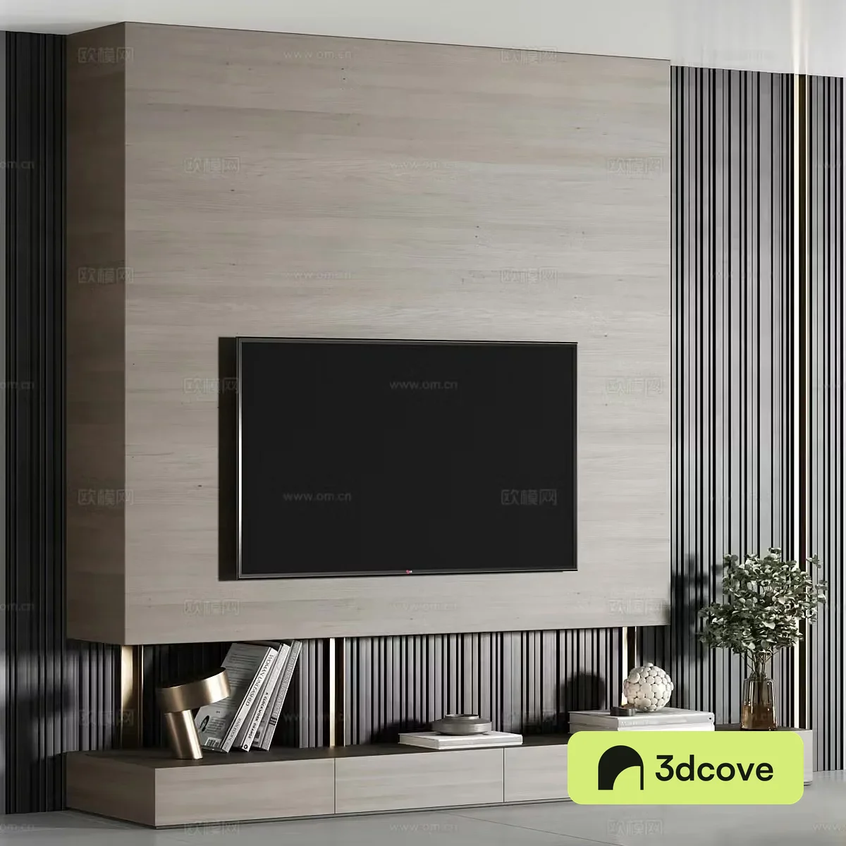 Modern Italian minimalist TV background wall