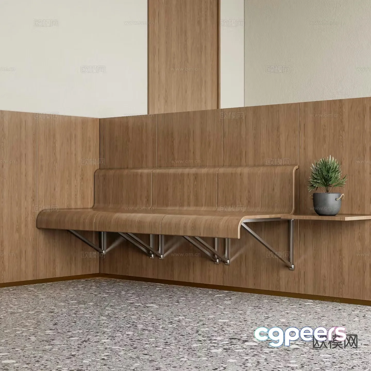 Modern public chair 3d model