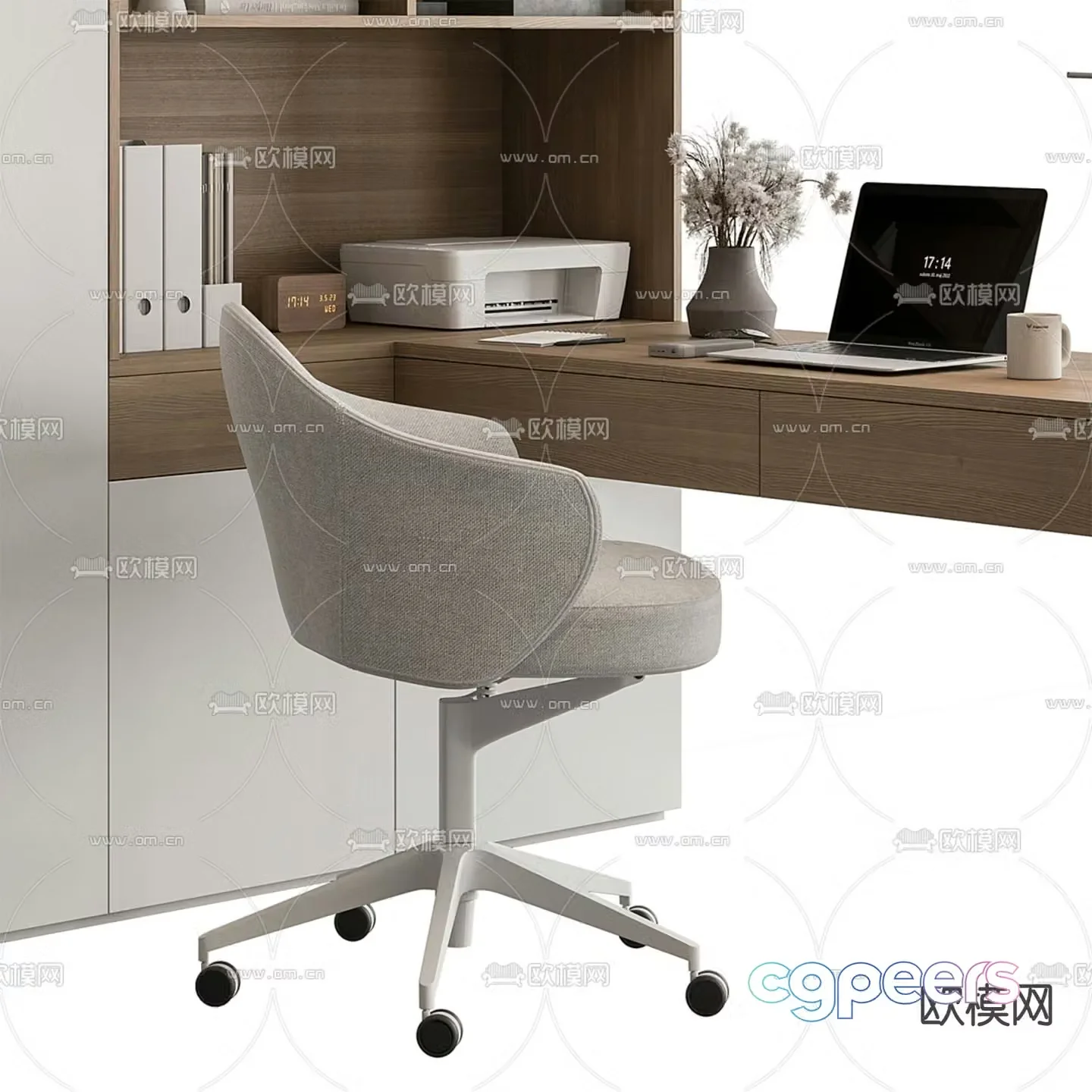 Simple desk and chair 3d model