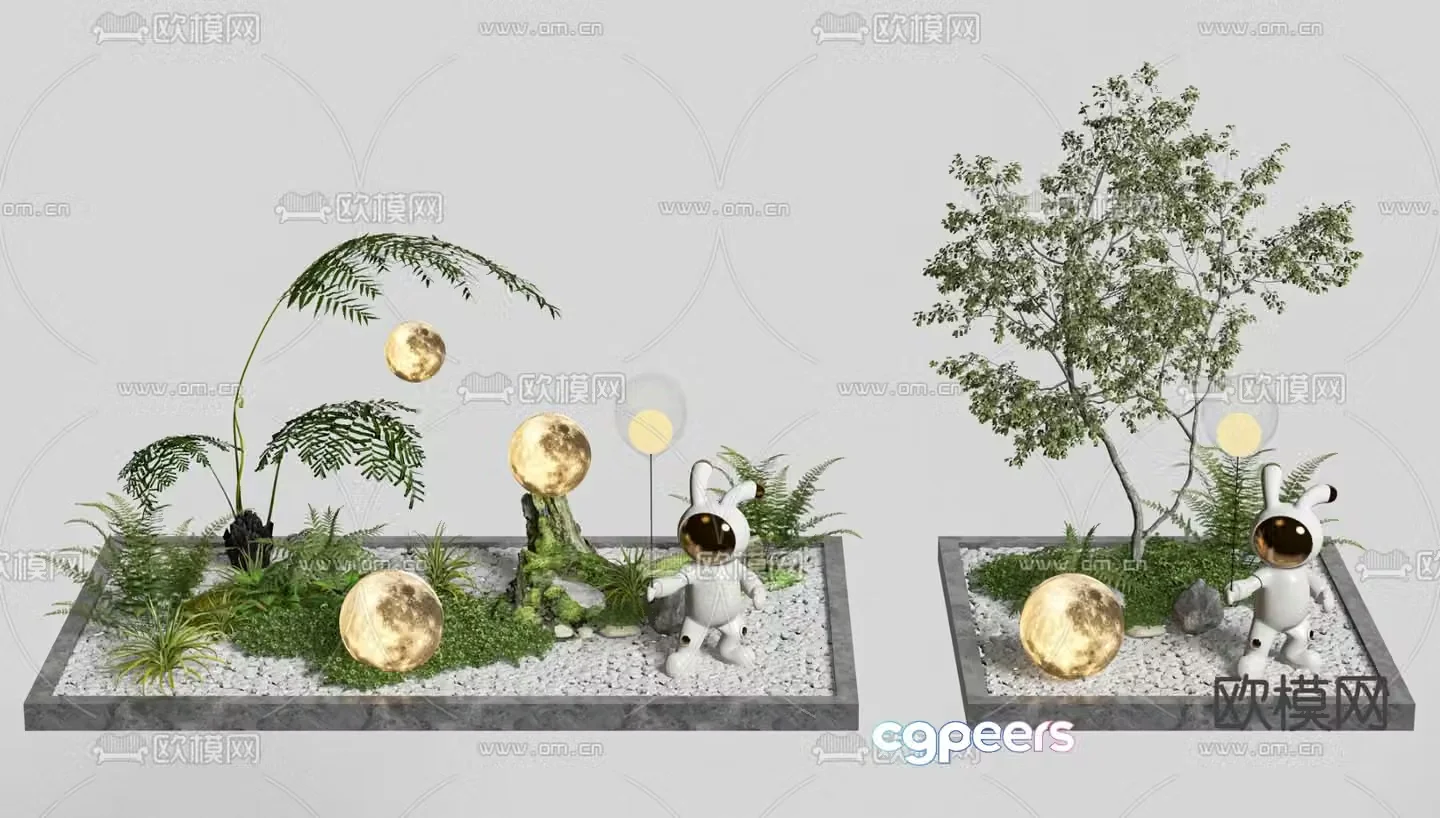 Indoor landscape rockery stone 3d model