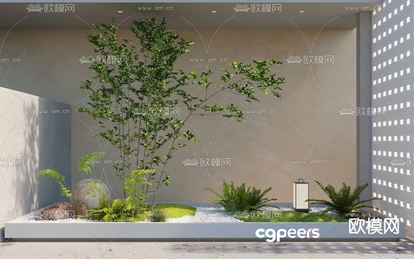Indoor landscape plant landscaping 3d model