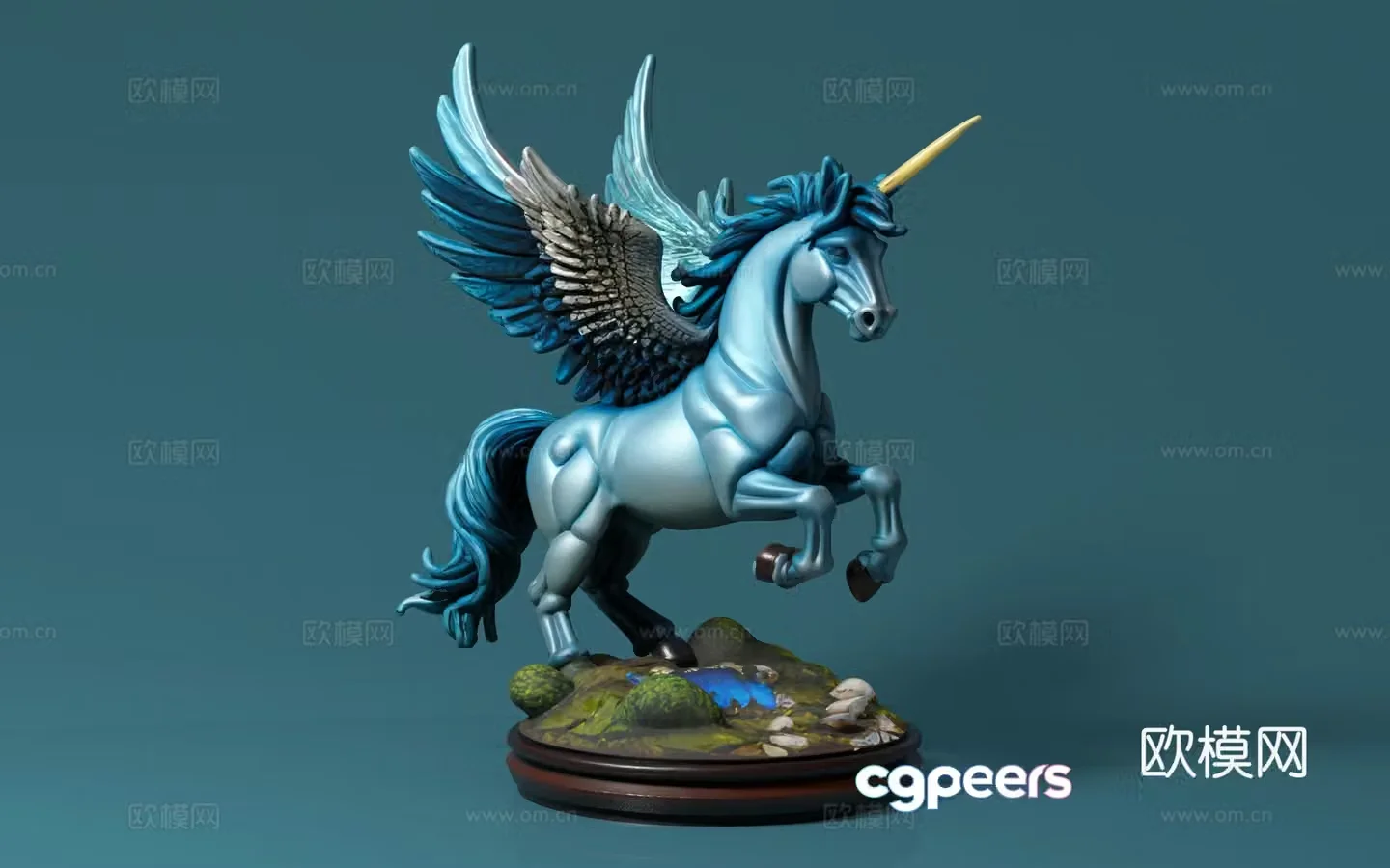 Pegasus unicorn horse animal landscape sculpture outdoor sculpture figure decoration decoration 3d model