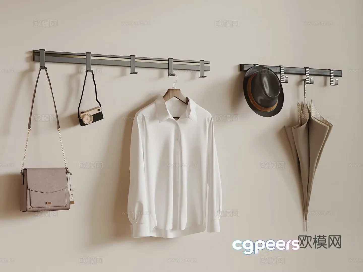 Modern clothes hook clothes board 3d model