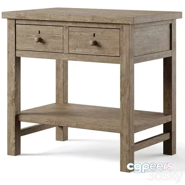 3ds Max Free – Farmhouse 28.5 2-Drawer Nightstand by pottery barn