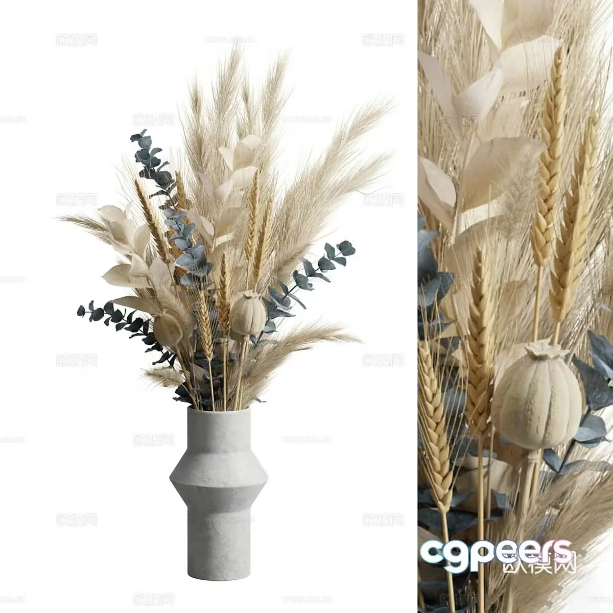 New Chinese vase flower art 3D model