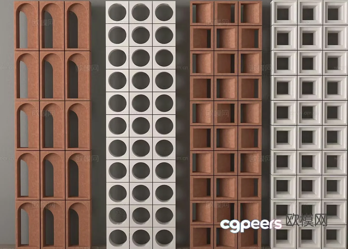 Cement brick partition cement hollow brick hollow partition 3d model
