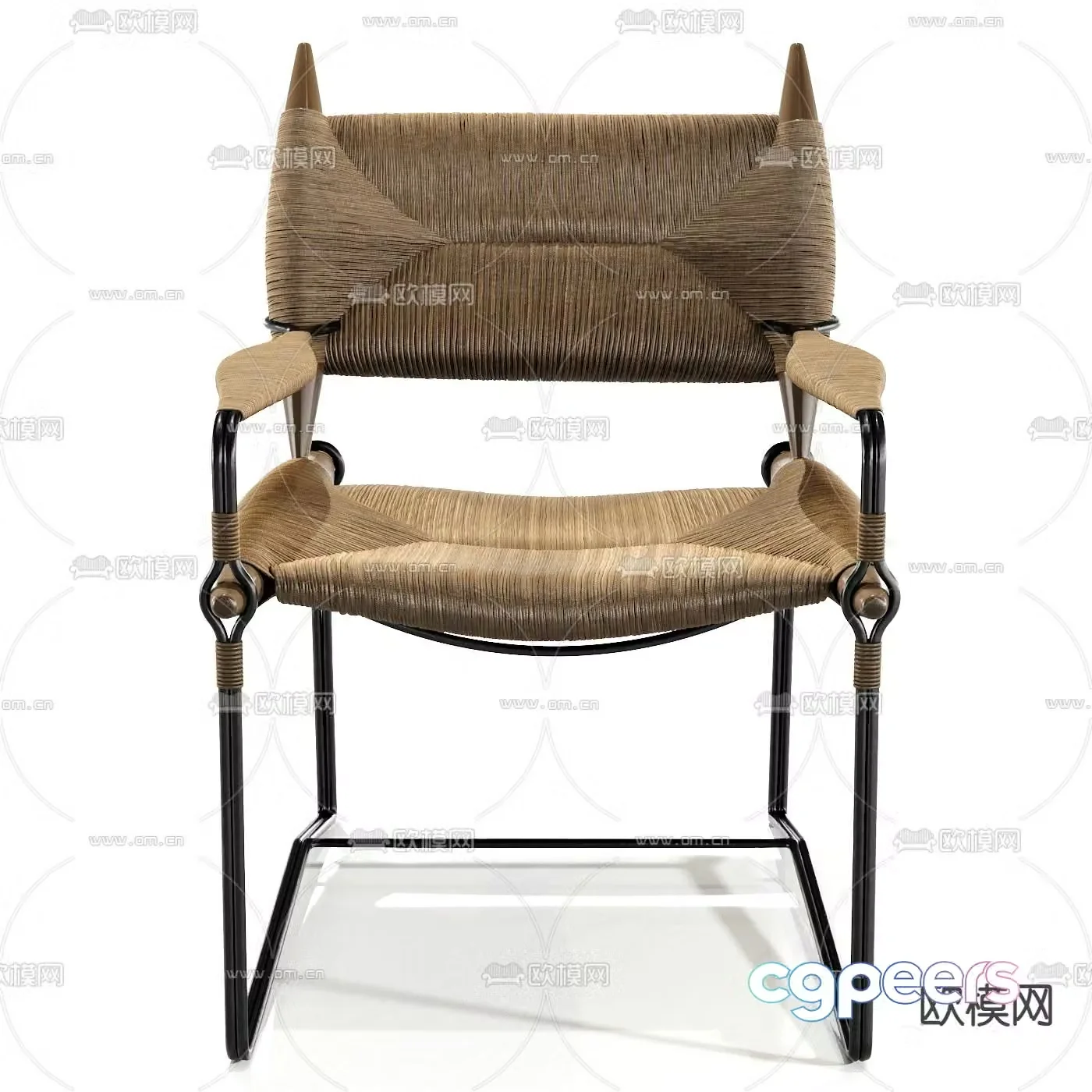 Rattan chair dining chair 3d model