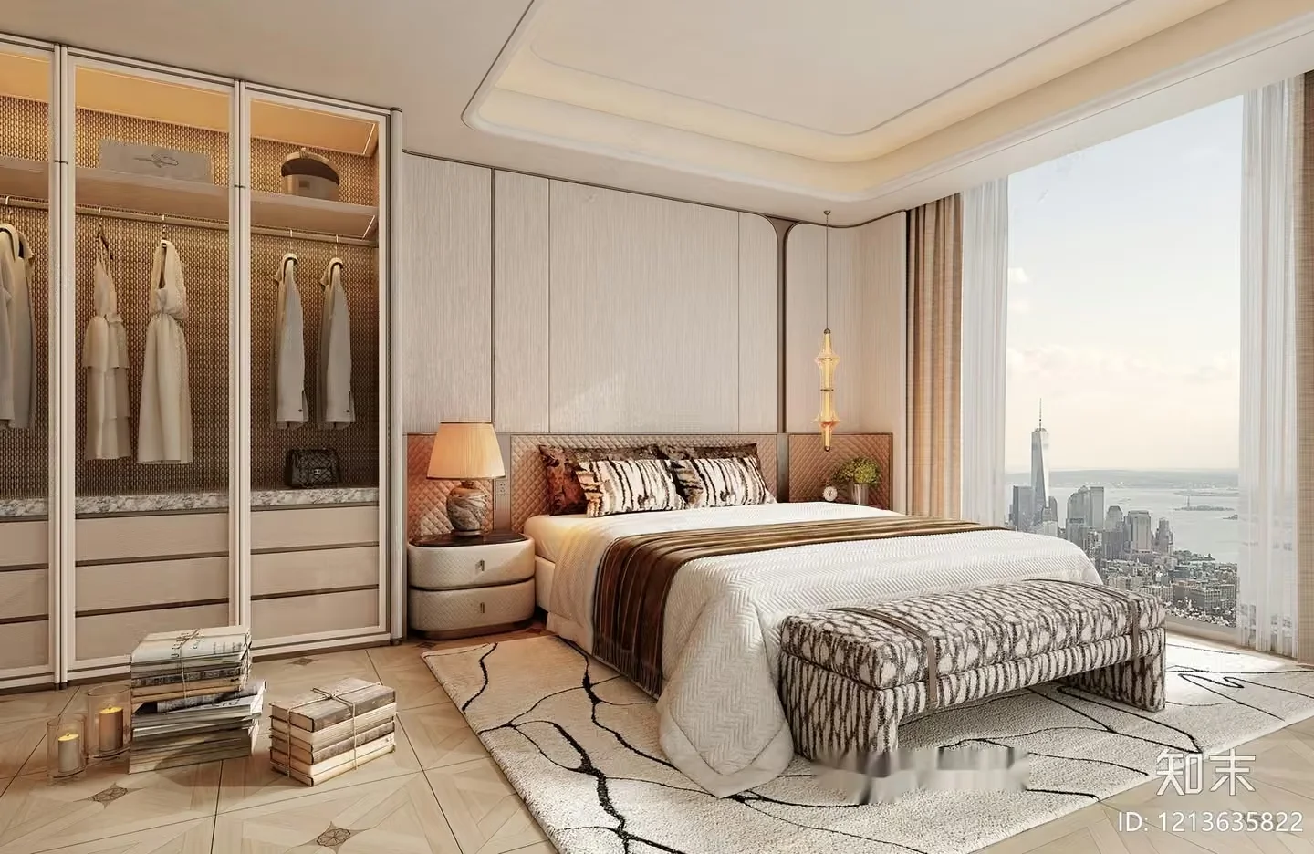 Modern Bedroom Decor 3D Model – 5682 – VRAY Render