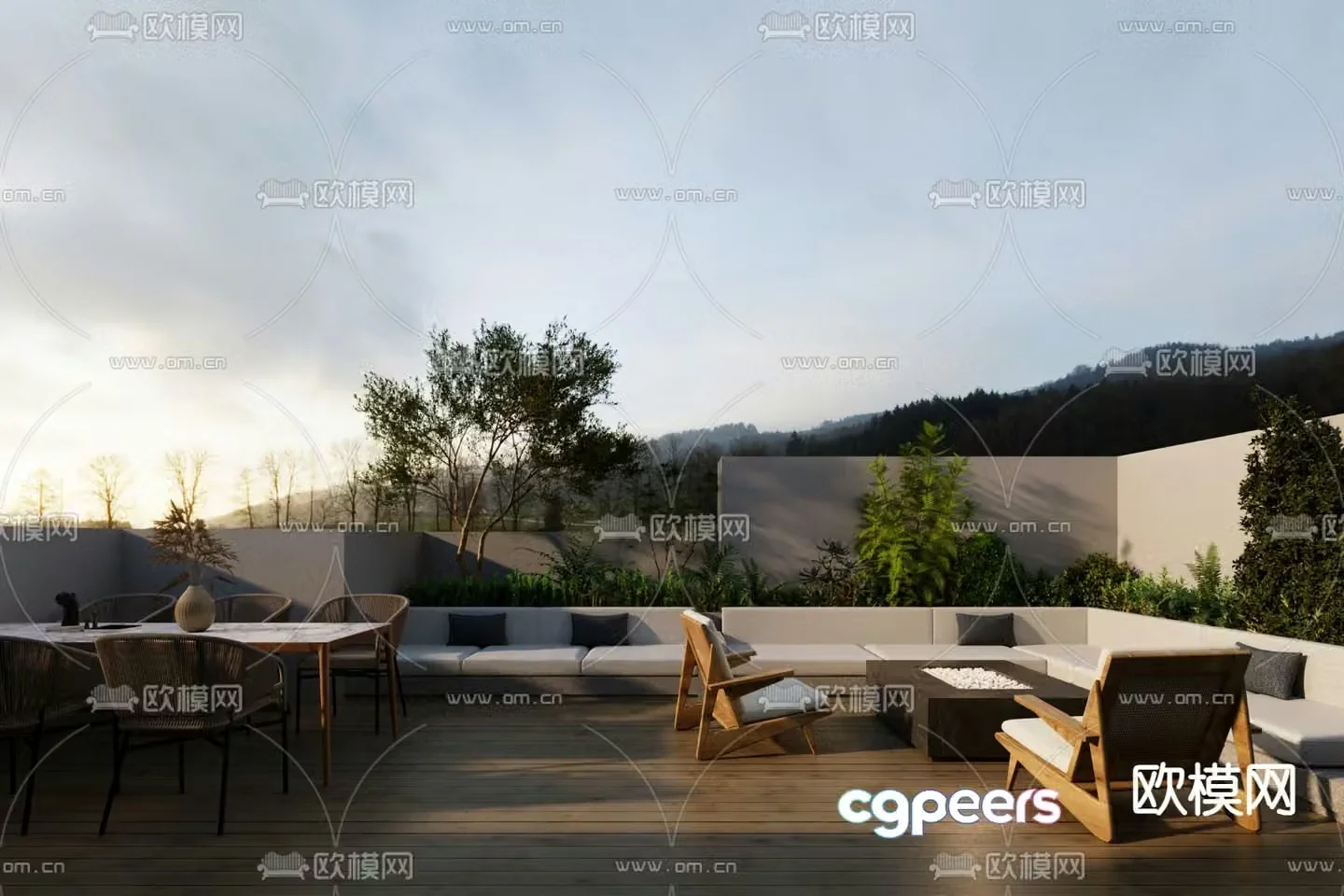 Roof garden 3d model