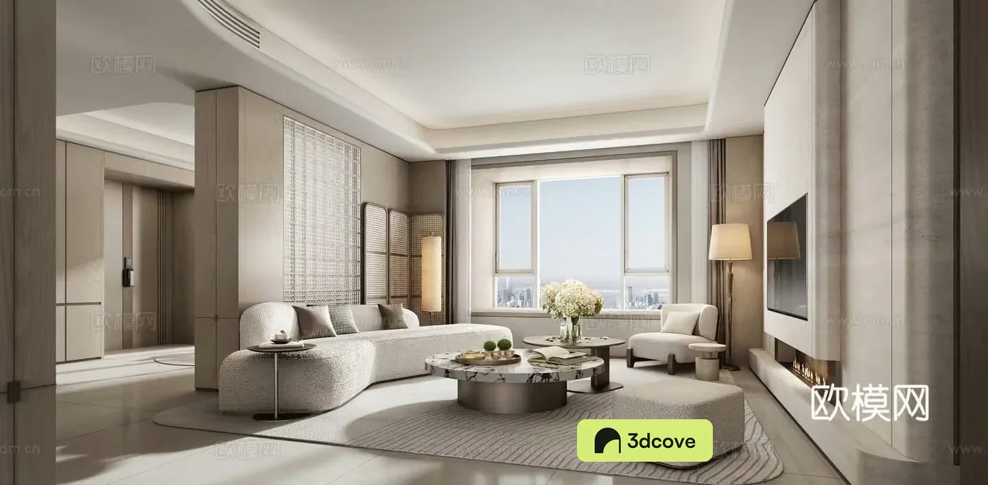 Italian living room Villa living room Italian sofa combination Miloti sofa combination Coffee table combination