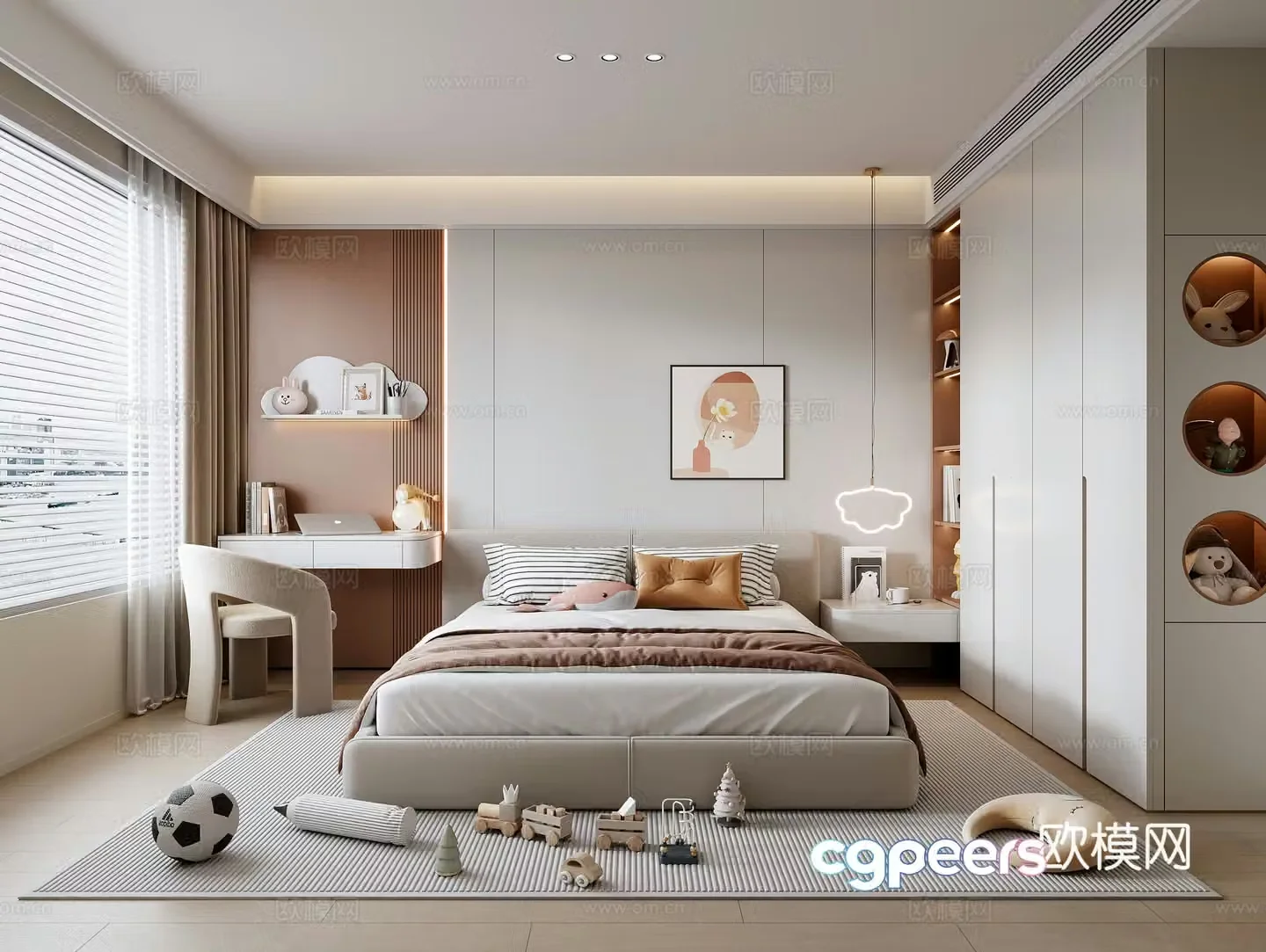 Modern girl children’s room 3d model