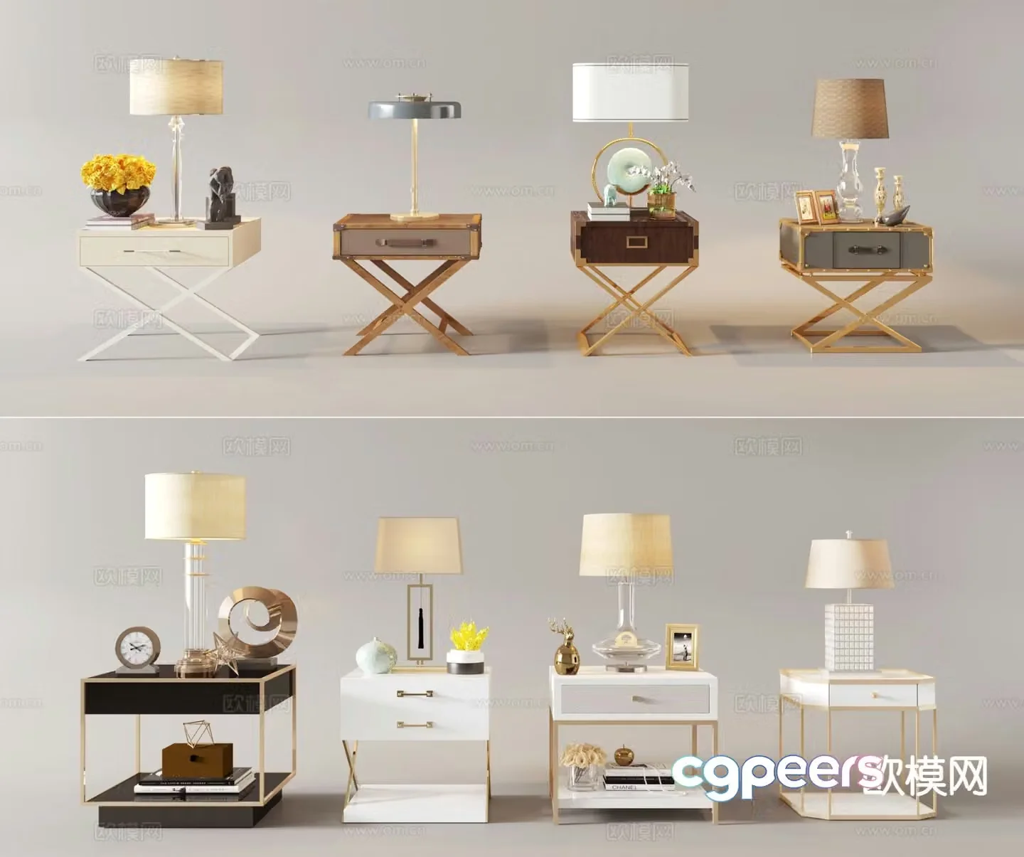 Modern bedside table 3d model