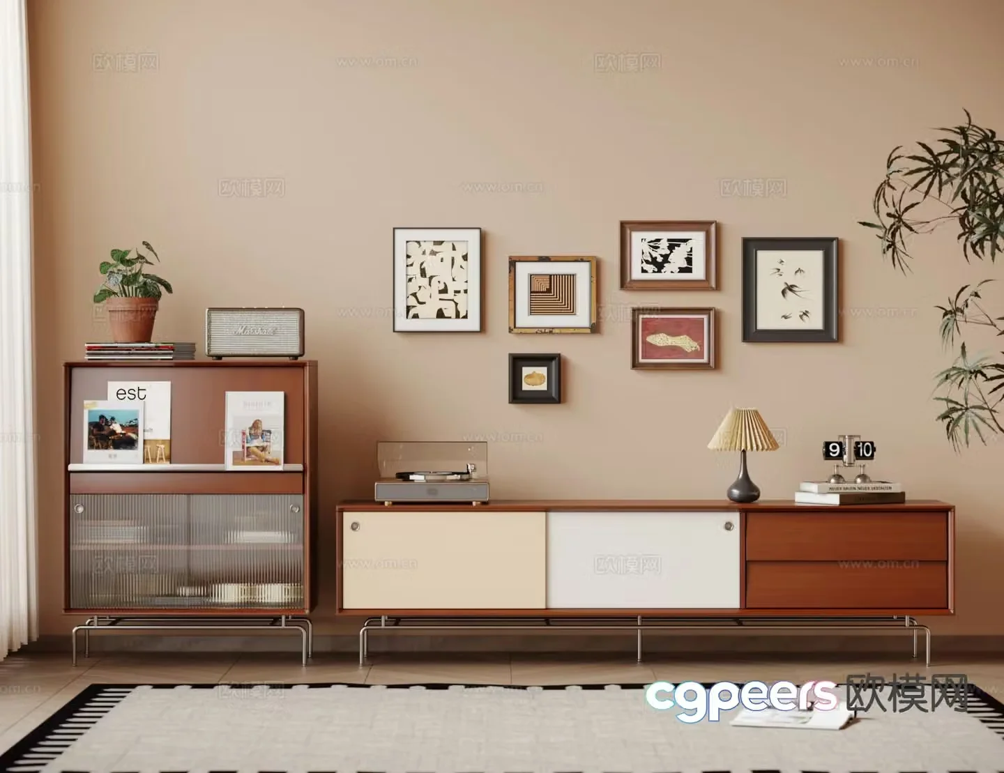 Medieval style TV cabinet 3D model