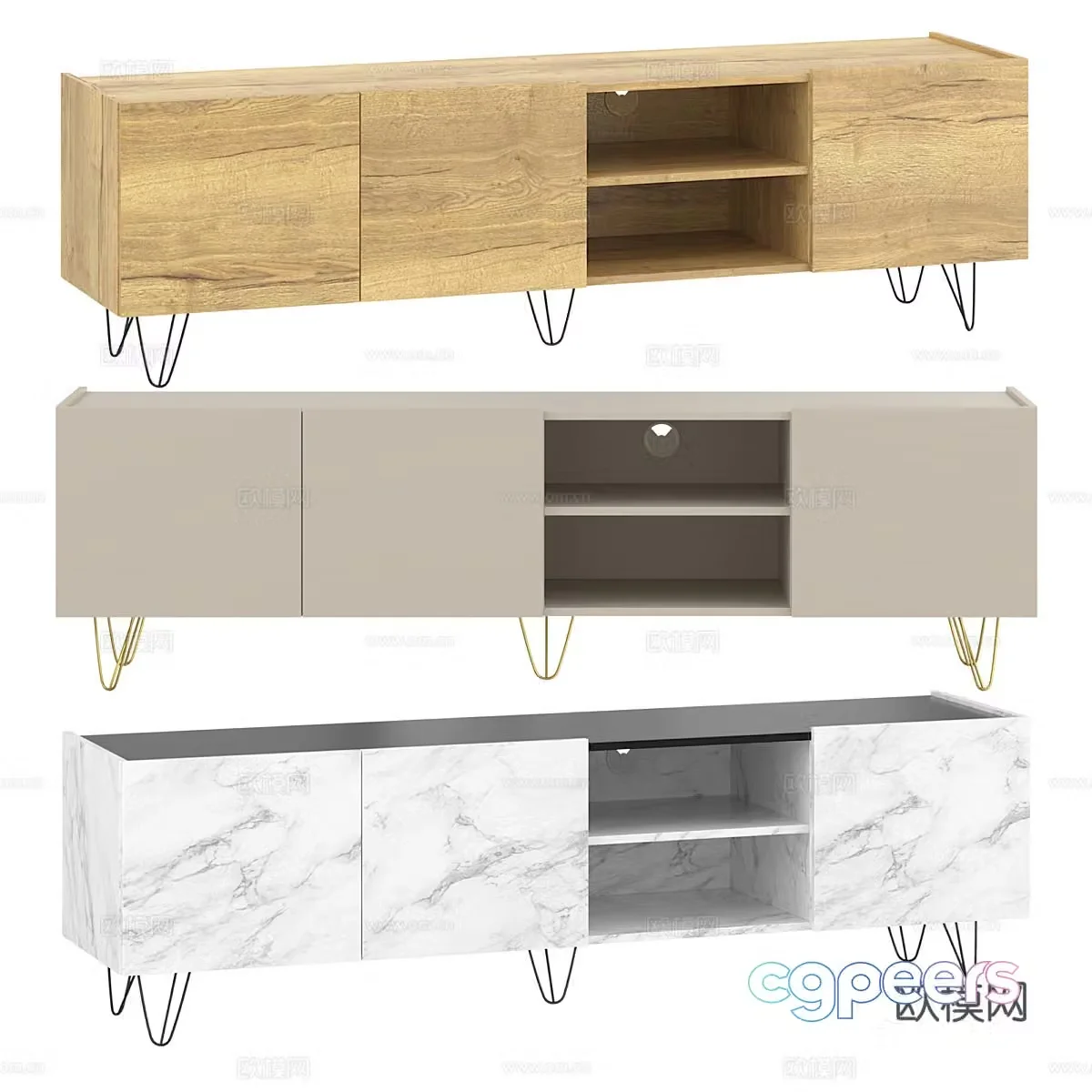 Nordic TV cabinet 3d model