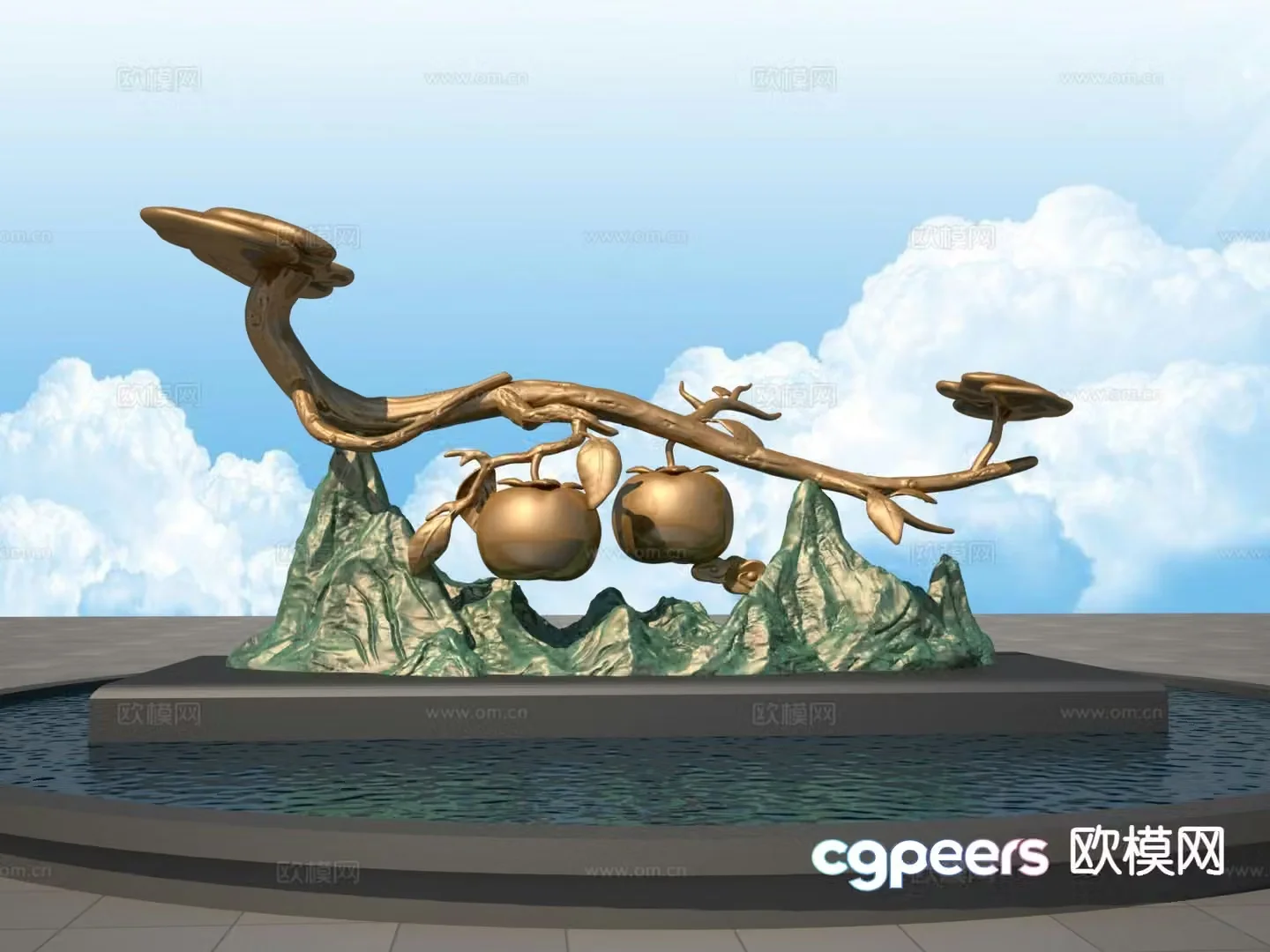 Everything goes well sculpture landscape 3d model