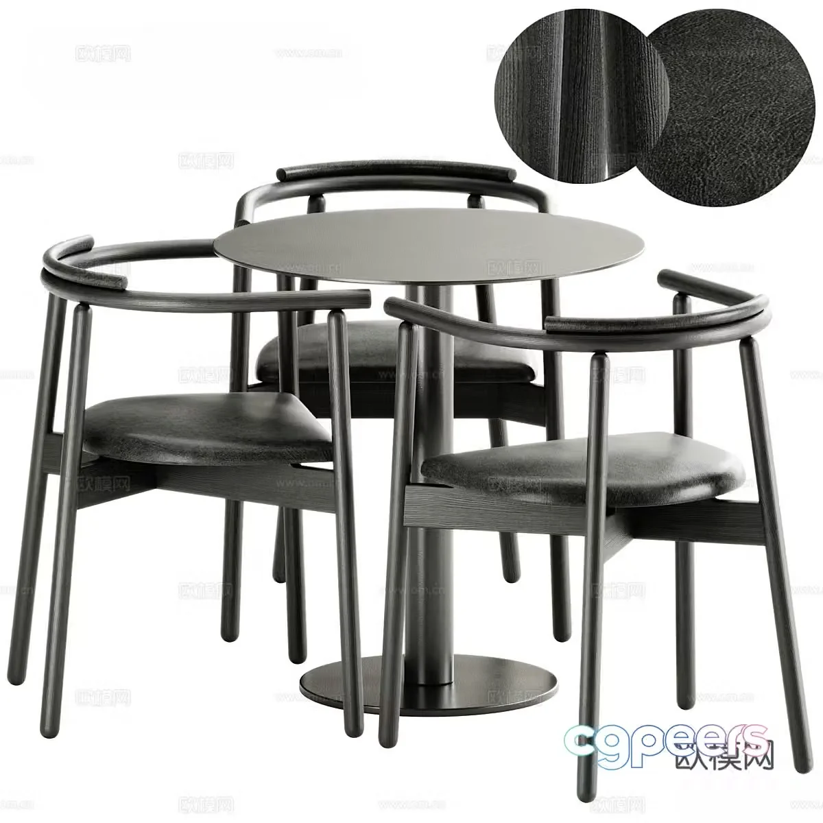 Modern new Chinese casual table and chair 3D model