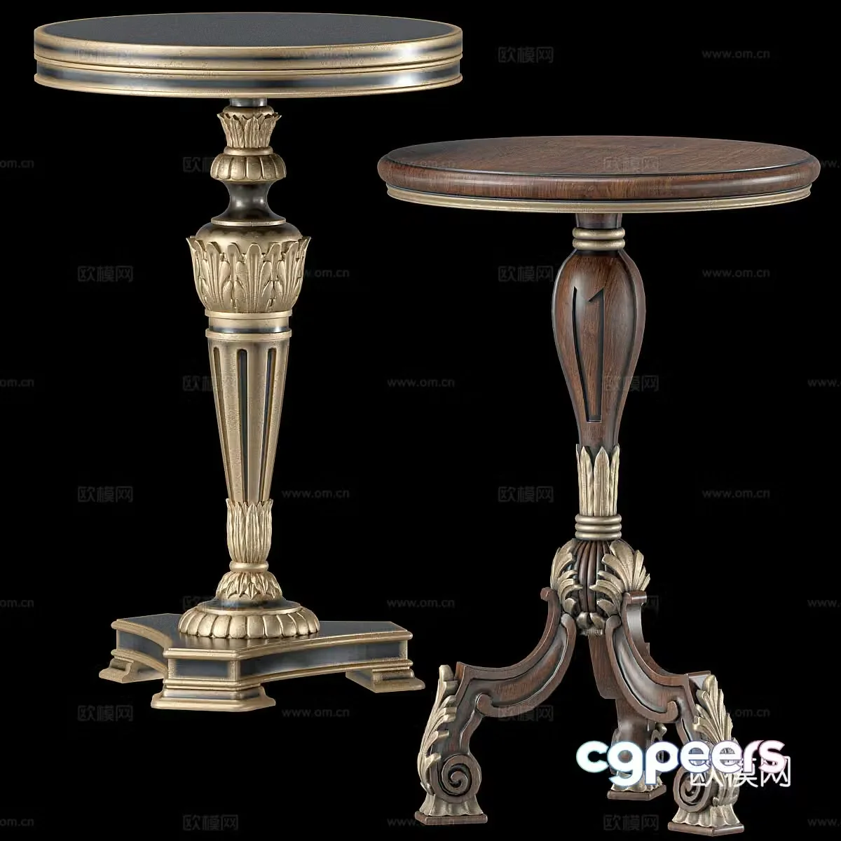 French retro side table 3d model