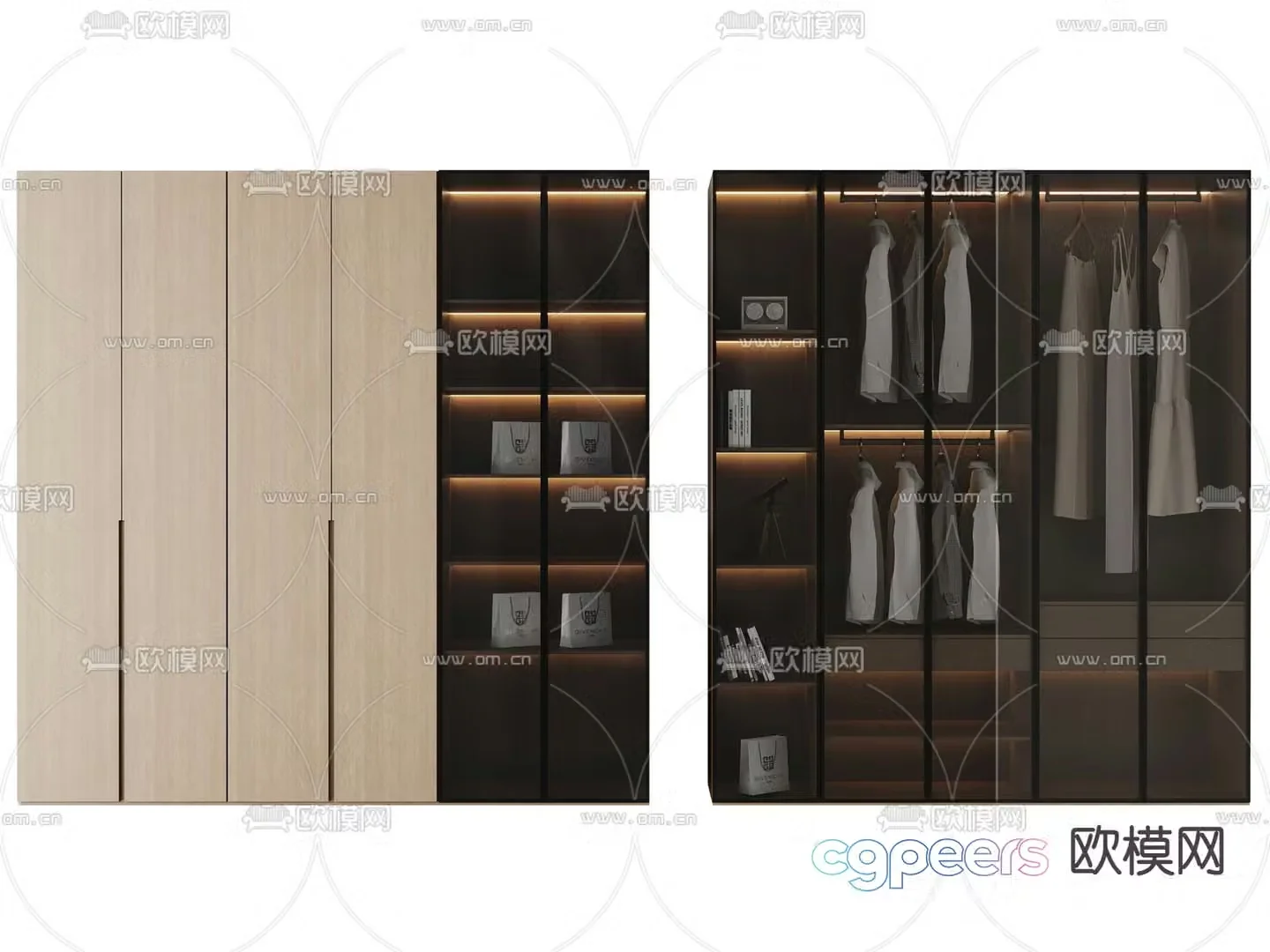 modern wardrobe wardrobe 3d model