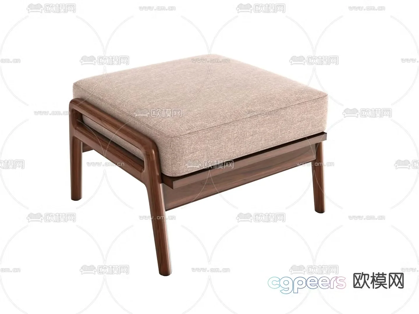 Modern stool low stool small square stool 3d model