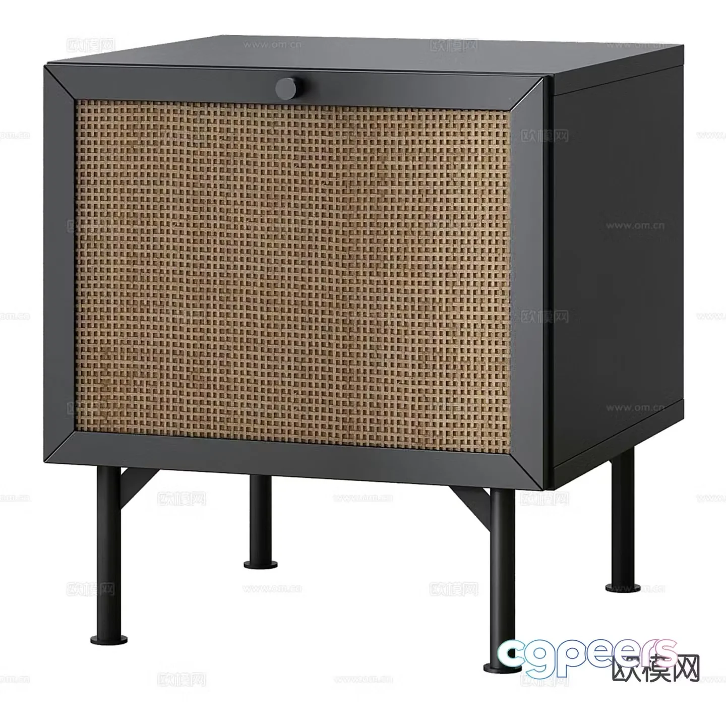 Rattan bedside table 3d model