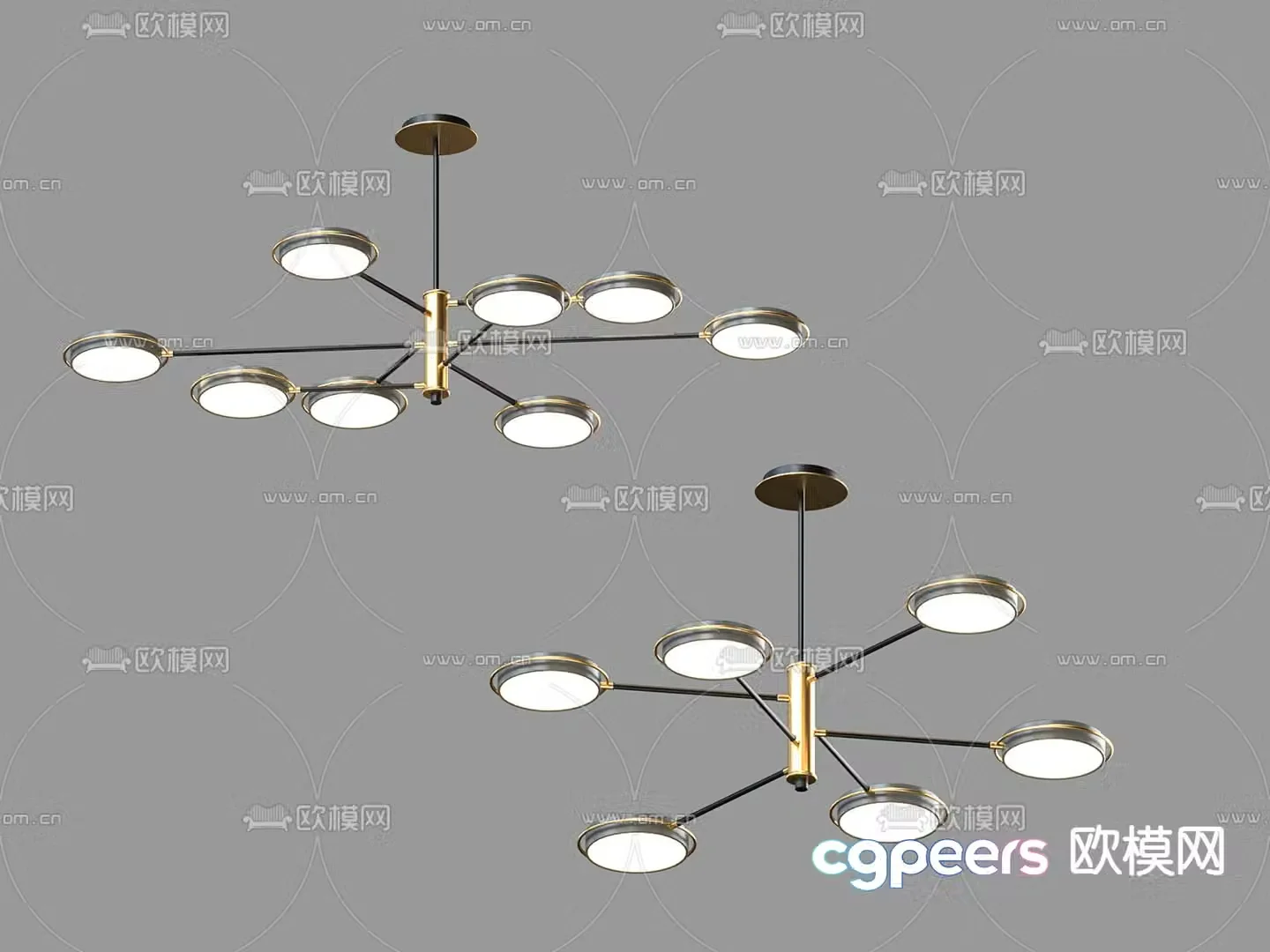 Light luxury chandeliers hall chandeliers 3D model